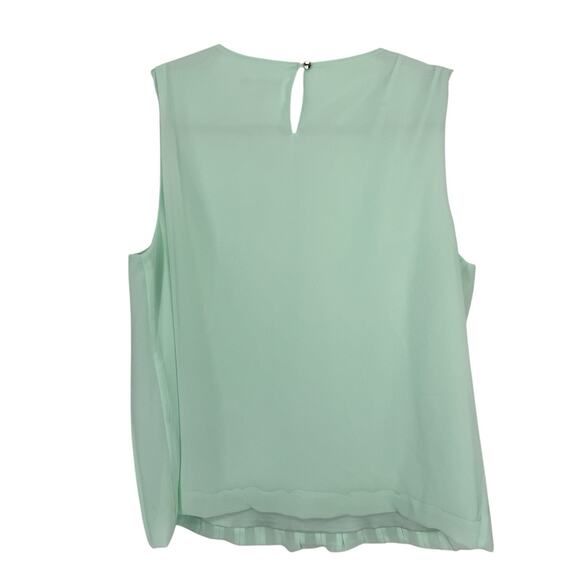 Calvin Klein Pleated Sleeveless Chiffon Top women Size XL Mint Green - Picture 7 of 8